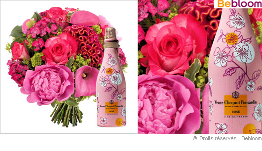 Fleurs et champagne