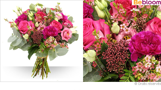 Offrir un bouquet de fleurs coloré rose
